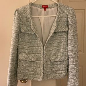 Elle Tweed Blazer Mint Green Sparkle Medium